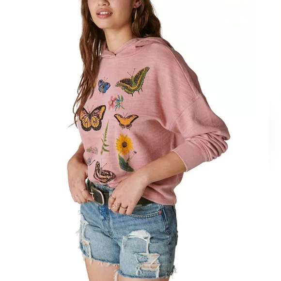 EUC - Lucky Brand Butterfly Hoodie - Picture 3 of 8